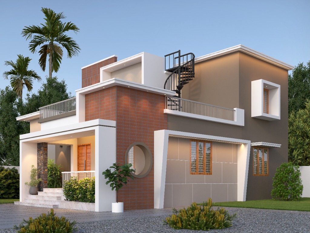Perspective Villa side view